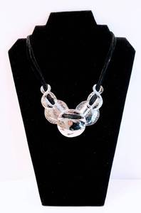lot 3353 image: (17) Piece Silver Toned and Black Jewelry Lot - Statement Necklaces, Watches, and Bracelets