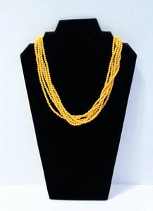 lot 3396 image: (6) Piece Jewelry Lot - Statement Necklaces, Earrings and a Necklace Hanger