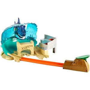 lot 5511 image: Hot Wheels City Shark Beach Battle Challenge Playset