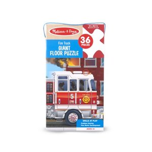 lot 5592 image: Melissa & Doug Fire Truck Giant Floor Puzzle, 36 Piece. BOX DAMAGE. ALL CONTENTS VERIFIED