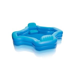 lot 5616 image: Intex Inflatable 2-Seat Swim Center Family Lounge Pool. box damage. items appear new