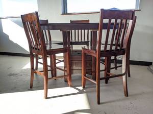 lot 1092 image: Oval Wooden Dining Table And Five Chairs