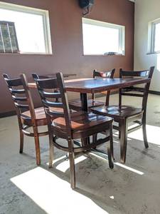 lot 1093 image: Wooden Table With Four Chairs