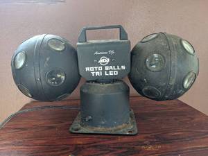 lot 1102 image: American DJ Roto Balls Tri LED Disco Lights