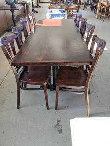 lot 1107 image: Wooden Table With Eight Chairs