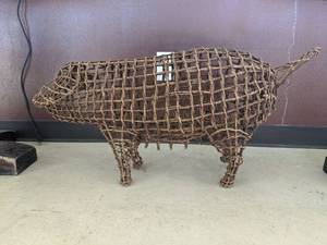 lot 1111 image: Wooden Pig Sculpture