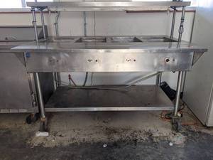lot 1114 image: Food Warming Table On Casters
