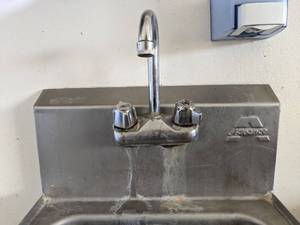 lot 1120 image: Hand washing Station With Soap And Paper Towel Dispenser