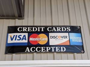 lot 1129 image: Credit Cards Accepted Merchant Sign