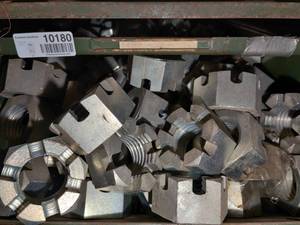 lot 10180 image: Bin of Slotted Hex Nuts