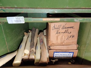 lot 10215 image: Bin of Hammer Handles