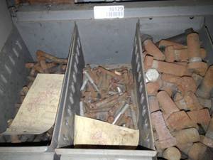 lot 10129 image: Three Metal Bins of Bolts