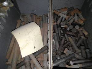 lot 10131 image: Two Metal Bins of Bolts