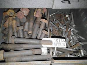 lot 10135 image: Two Metal Bins of Bolts