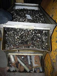lot 10134 image: Two Metal Bins of Bolts  & Misc