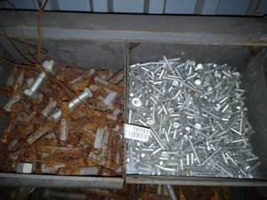lot 10151 image: Bins of Bolts and Rivets