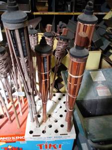 lot 10025 image: Tiki Torches Display w Contents