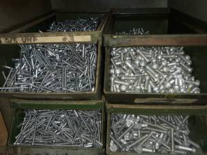 lot 10110 image: Four Bins of Machine Screws