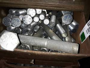 lot 6669 image: Metal Bin Full of Bolts
