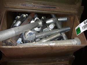 lot 6670 image: Metal Bin Full of Bolts