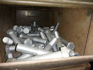 lot 6667 image: Metal Bin Full of Large Screws
