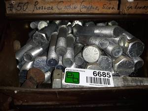 lot 6685 image: Metal Bin Full of Hex Head Bolts