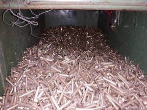 lot 6682 image: Metal Bin Full of Rivet Tops