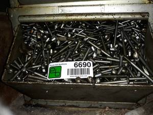 lot 6690 image: Metal Bin Full of Machine Screws