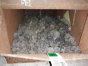 lot 6697 image: Metal Bin Full of Bolts