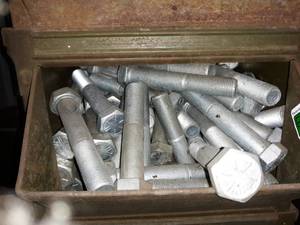 lot 6668 image: Metal Bin Full of Bolts
