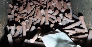lot 6676 image: Metal Bin Full of Rivet Tops