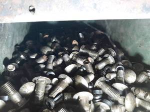 lot 6674 image: Metal Bin Full of Bolts