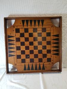 lot 9153 image: Archarena Combination Game Board , Checkers , Backgammon, Chinese Checkers And More
