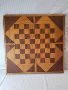 lot 9154 image: Wooden Checkers Table Top
