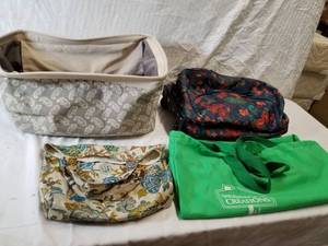 lot 9160 image: Lots Of Bags 1 Floral Carry On With Wheels , 1 Raymond Waits Hamper And More