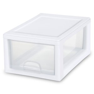 lot 31442 image: Sterilite 6 Qt. Stacking Drawer, White - Lot of 4