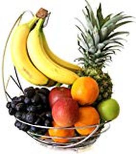 lot 31494 image: CARAT Fruit Bowl Basket with Banana Hanger - Chrome Wire Metal Basket  Fruit Storage  Fruit Holder  Fruit Hanger  Banana Hook  Banana Tree Holder