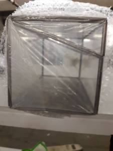 lot 34135 image: CLEAR LEADED GLASS ENVELOPE MAIL CASE