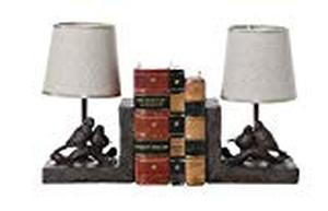 lot 34172 image: 3R Studios Resin Lamp Bookends with Shades