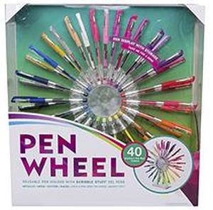 lot 340004 image: Scribble Stuff Pen Wheel Reusable Pen Display - 40 ct Gel Pens