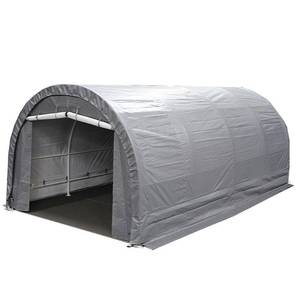 lot 34886 image: King Canopy 10 x 20 Dome Garage Canopy in Silver, 2 Piece Set (Both Pieces Included)