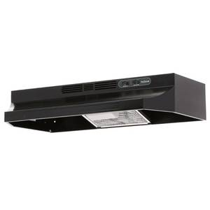 lot 34959 image: NuTone RL6200 Series 30 in. Ductless Under Cabinet Range Hood with Light in Black