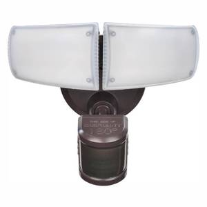 lot 34966 image: Defiant 180-Degree Bronze Motion Activated Outdoor Integrated LED Twin Head Flood Light with Adjustable Color Temperature