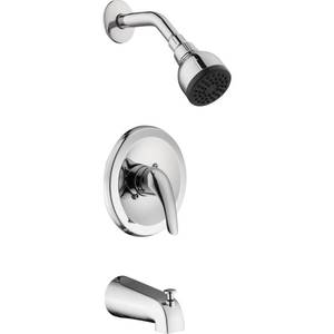 lot 34967 image: Glacier Bay Aragon Single-Handle 1-Spray Tub and Shower Faucet in Chrome (Valve Included), Grey