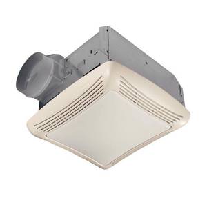 lot 34976 image: NuTone 50 CFM Ceiling Bathroom Exhaust Fan with Light, White