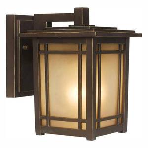 lot 34998 image: Home Decorators Collection Port Oxford 1-Light Oil-Rubbed Chestnut Outdoor Wall Lantern Sconce