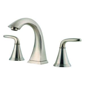 lot 34999 image: Pfister lf049pdkk Pasadena 2 Handle 8 inch Widespread Bathroom Faucet in Brushed Nickel
