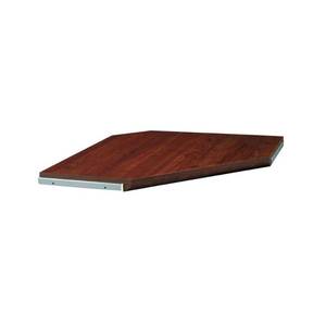 lot 35127 image: ClosetMaid Impressions 28 in. D x 28 in. W x 1.6 in. H Dark Cherry Corner Wood Wall Mounted Shelf Kit with Trim