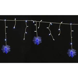 lot 35247 image: Home Accents Holiday 70-Light LED White Dome with Snowflakes Icicle Light Set