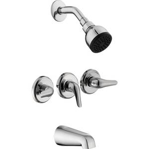 lot 35248 image: Glacier Bay Aragon 3-Handle 1-Spray Tub and Shower Faucet in Chrome (Valve Included), Grey